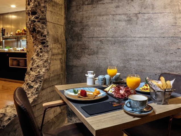 Food served in Tresor Restaurant at Design Plus Bex Hotel