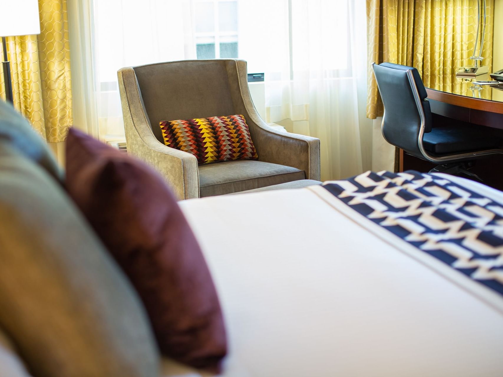 Bedroom of Classic Deluxe King at Paramount Hotel Seattle