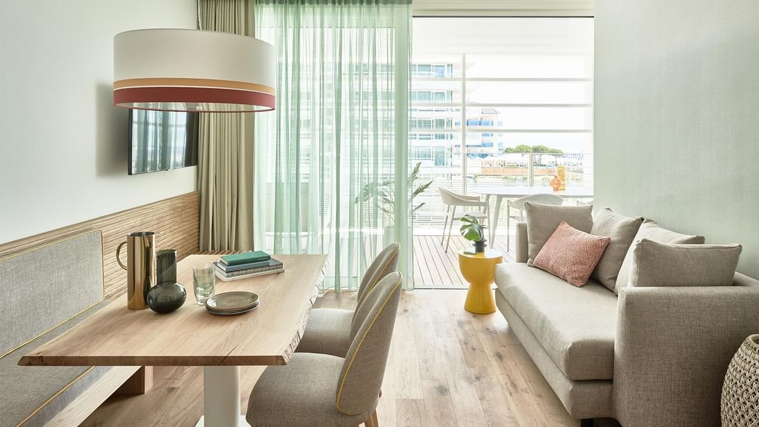 Lounge & balcony in Apartment Barene at Falkensteiner Hotels