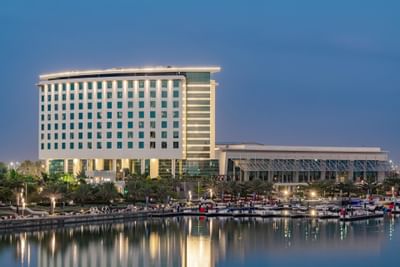 Exterior view of Bay La Sun Hotel & Marina at night