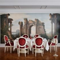 A dining table set-up in Vanitas Restaurant at Palazzo Versace