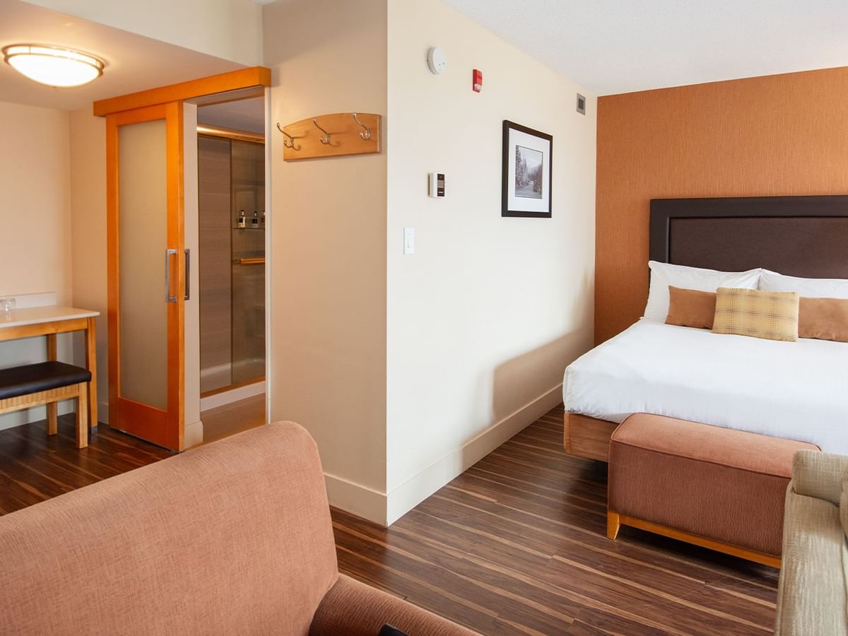 Hotel guest room with queen beds