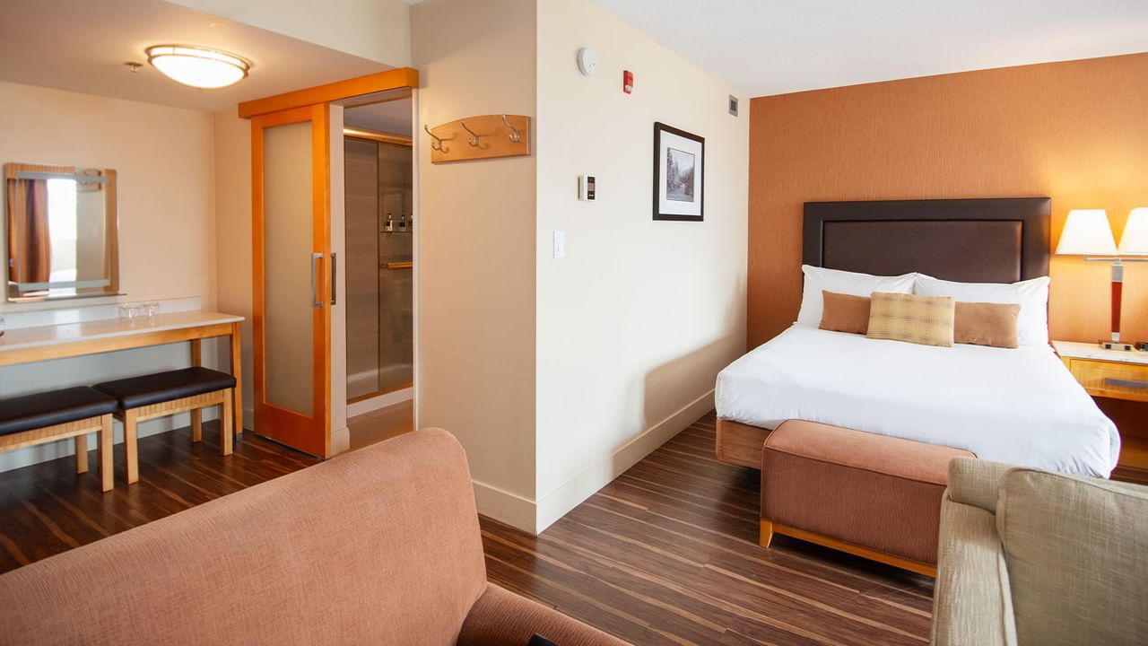 Hotel guest room with queen beds