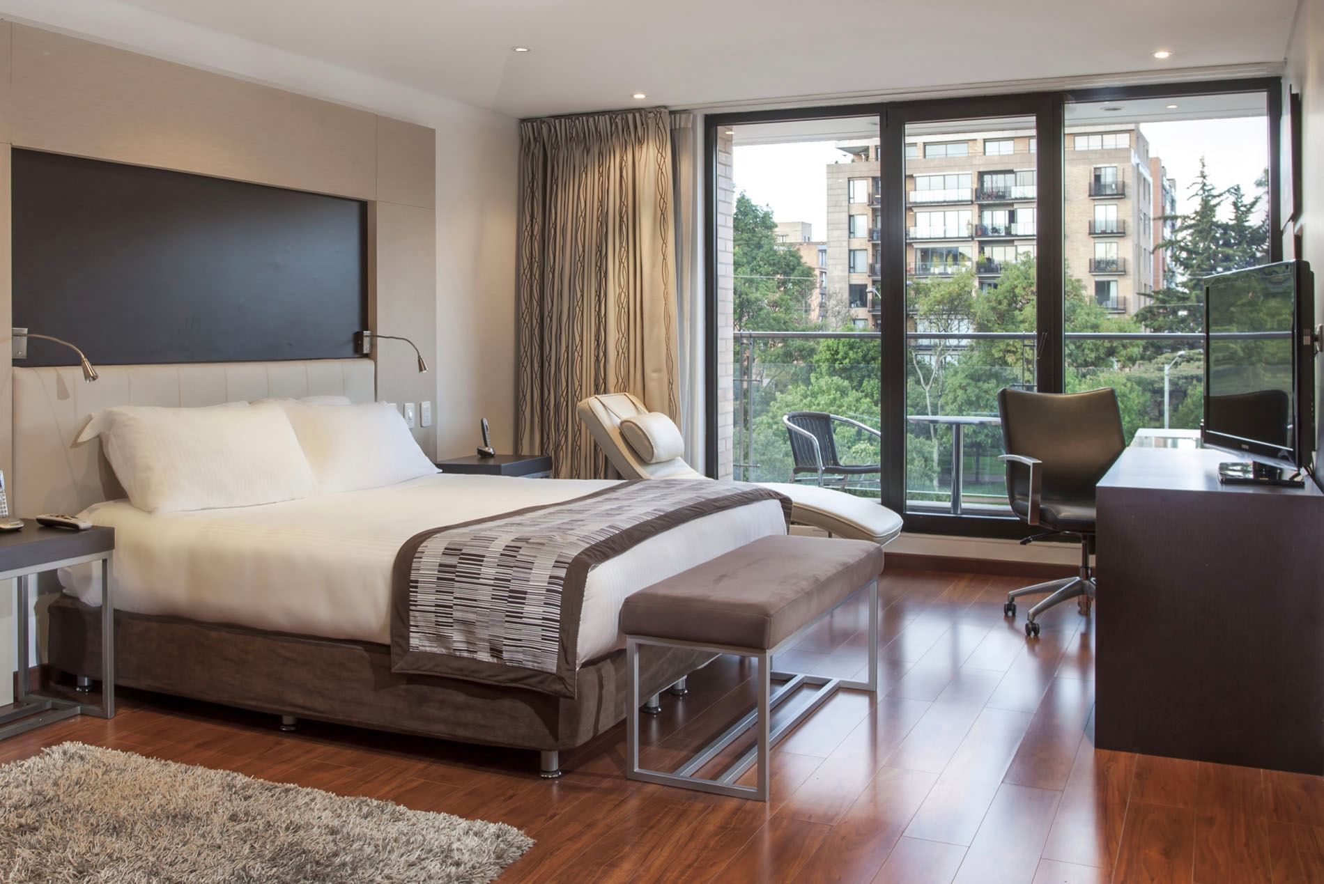 Bedroom arrangement in a Suite at Blue Doors Hotels