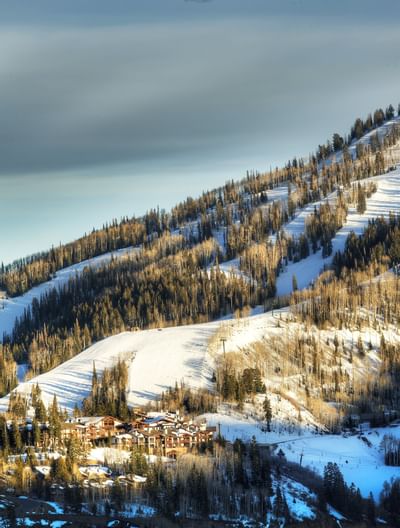 Stunning mountain landscape in the winter around Stein Lodge
