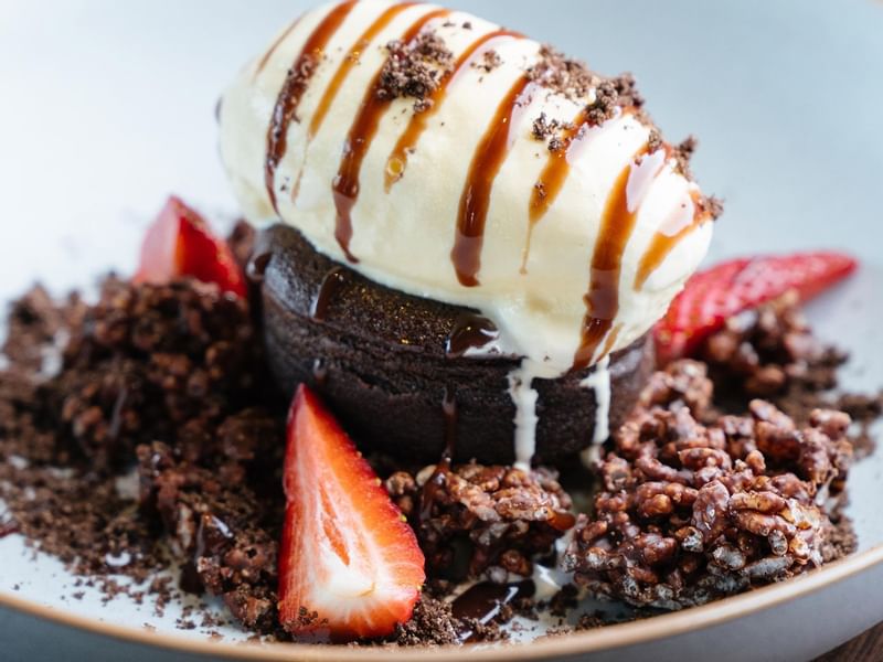 Close-up of a Dessert in Market & Co at Crown Towers Hotels