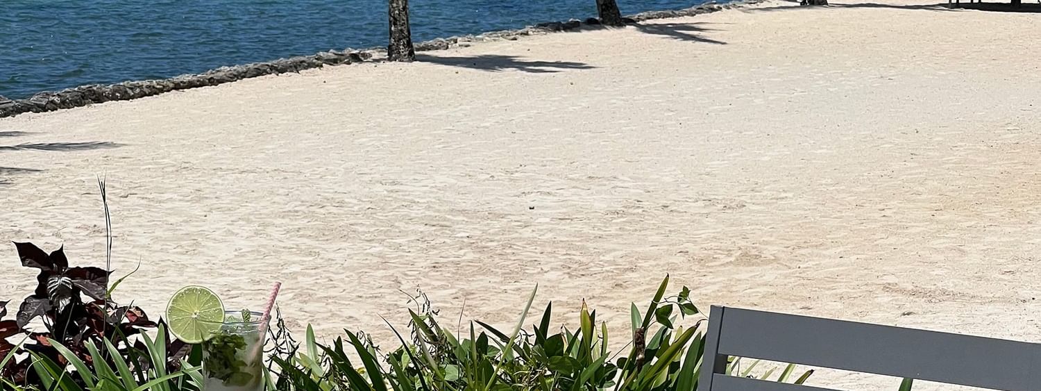 Outdoor dining table with food and drinks by the beach at Warwick Le Lagon - Vanuatu, Efate