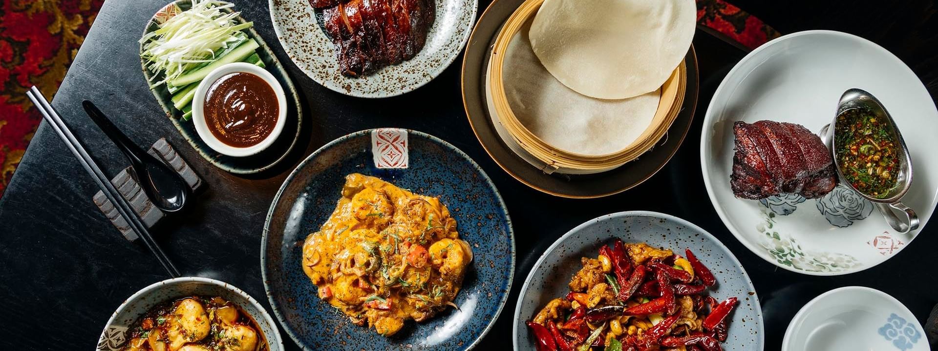 Served dishes in Spice Temple at Crown Hotel Melbourne