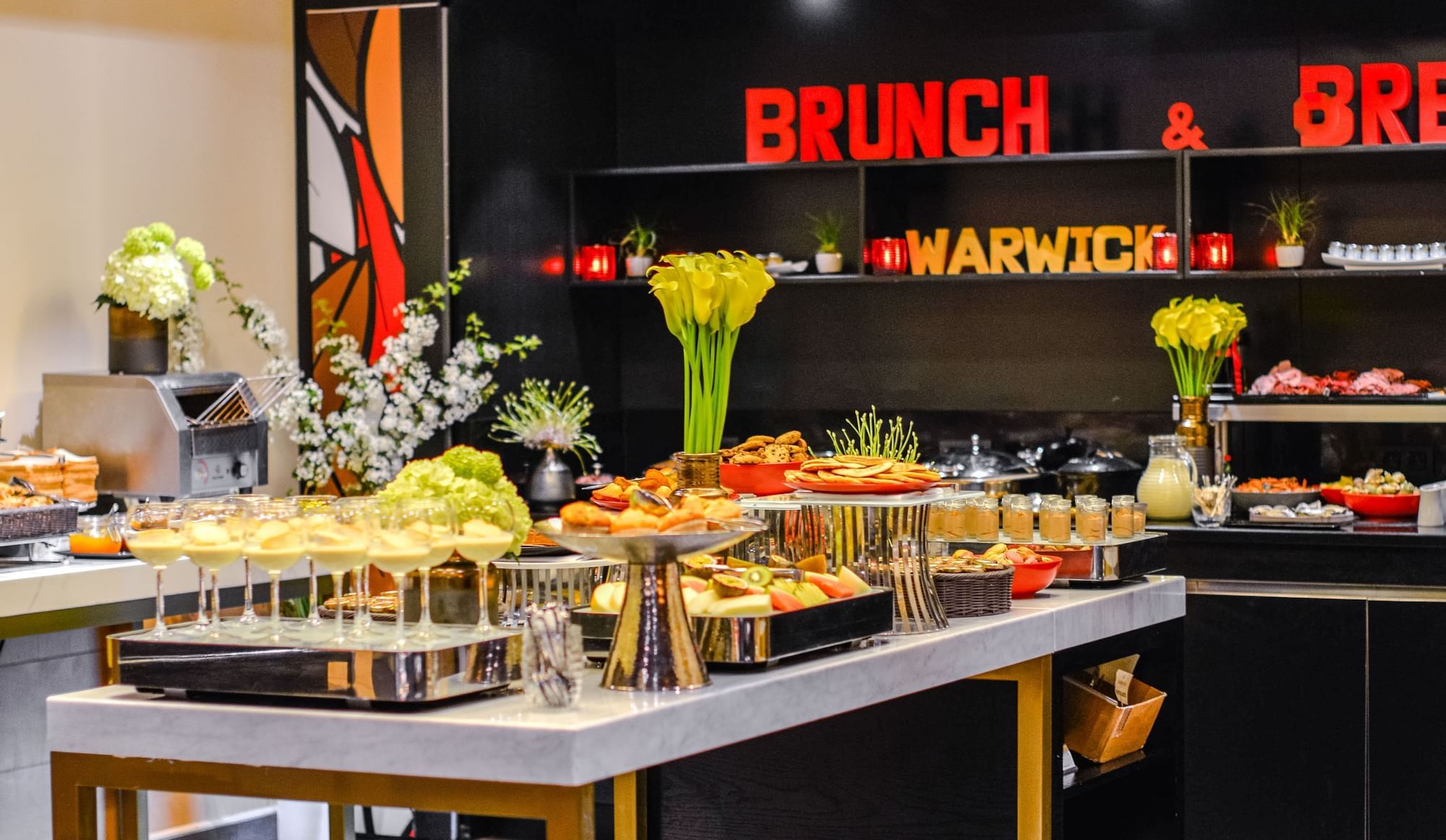 A Brunch buffet display at Warwick Paris Champs Elysées