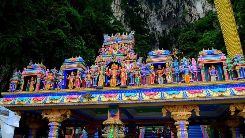 A hindu temple at the Batu Caves near Sunway Hotel Pyramid