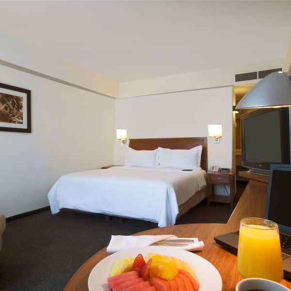 Breakfast served in Superior Room, 1 King at Fiesta Inn