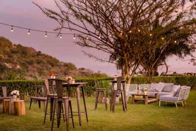 The outdoor Infinite Sunset dining area at Punta Islita Hotel