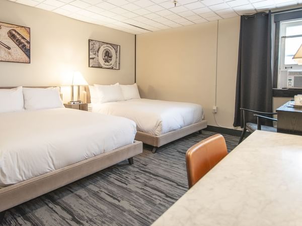 Hotel room with two queen beds