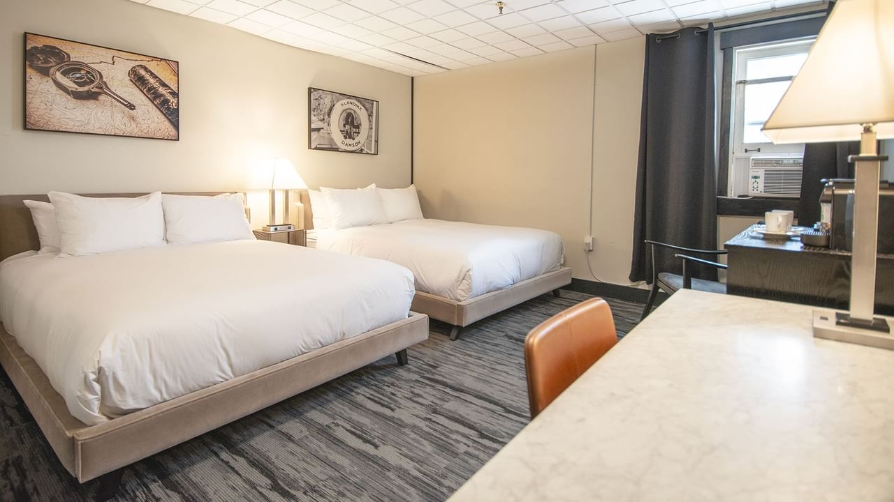 Hotel room with two queen beds