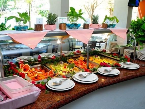 Dessert buffet in the Playa Linda restaurant at Gamma Hotels