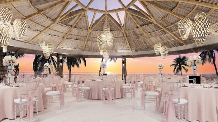 Indoor wedding reception hall in Playa Los Arcos