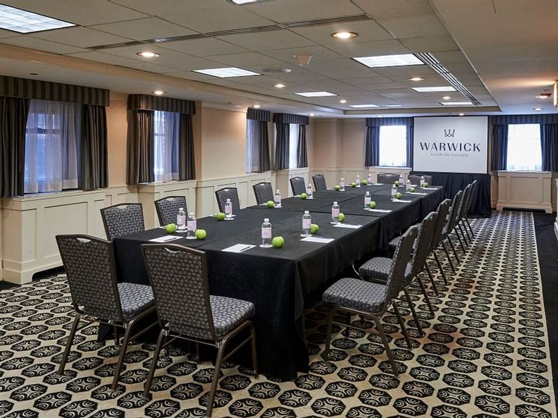 Conference table in Olmsted Meeting Room at  Warwick Allerton - Chicago