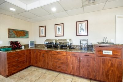Complimentary Hot Breakfast Buffet area at Boothill Inn & Suites