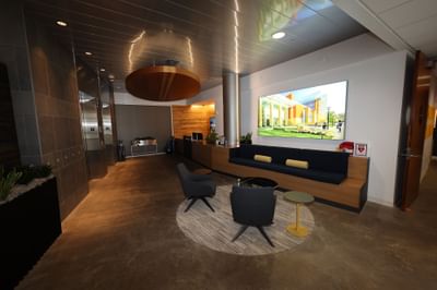 Welcome desk in the lobby of Suite 300