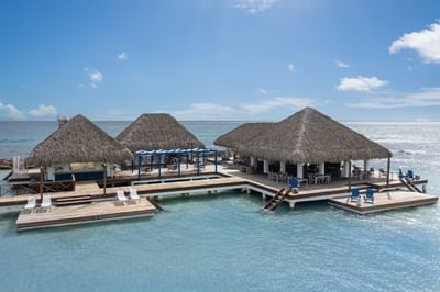 Beach cabana restaurant on the deck at Club Hemingway