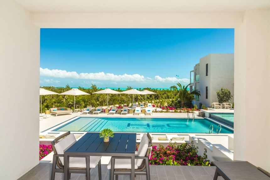 Pool view from a room balcony at H2O Life Style Resort