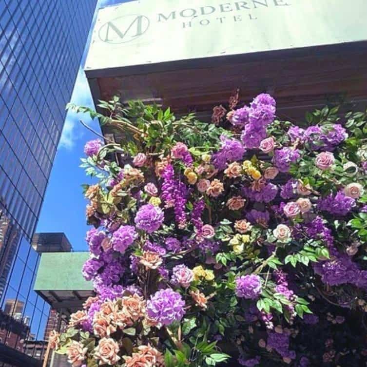 flower wall at moderne hotel new york