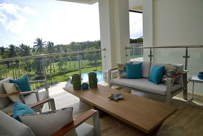 Balcony lounge area in Luxury Penthouse at Blue JackTar Hotel