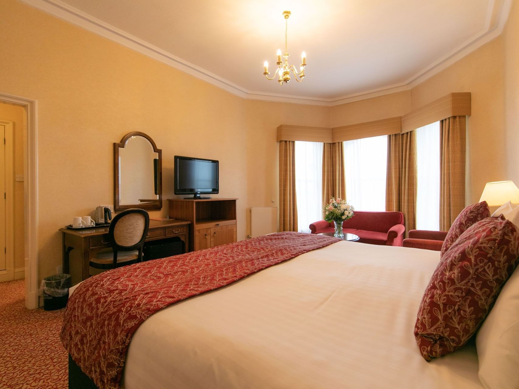 Bed & desk, Premium Double Room, The Imperial Hotel Blackpool