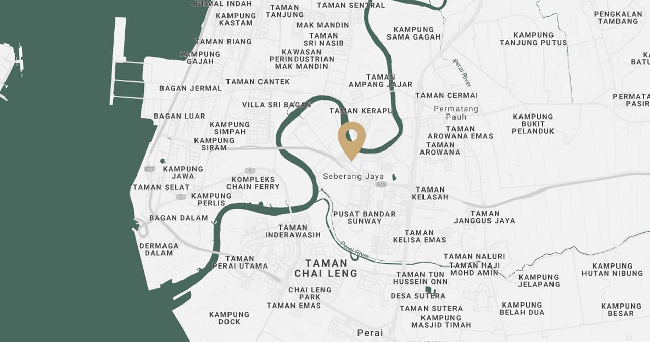 Map direction of Sunway Hotel Seberang Jaya on Penang Island