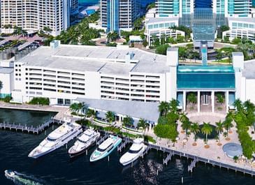 Aerial view of the Hotel & harbor at The Diplomat Resort