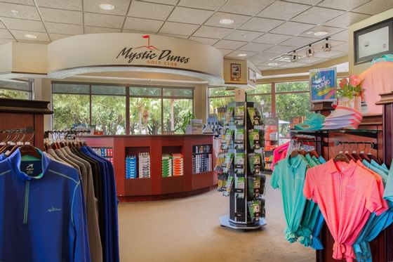 Boutique shop at the Golf Club in Mystic Dunes Resort