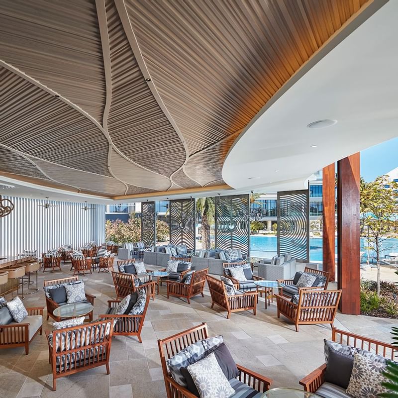 Interior of the lounge area at Crown Towers Perth