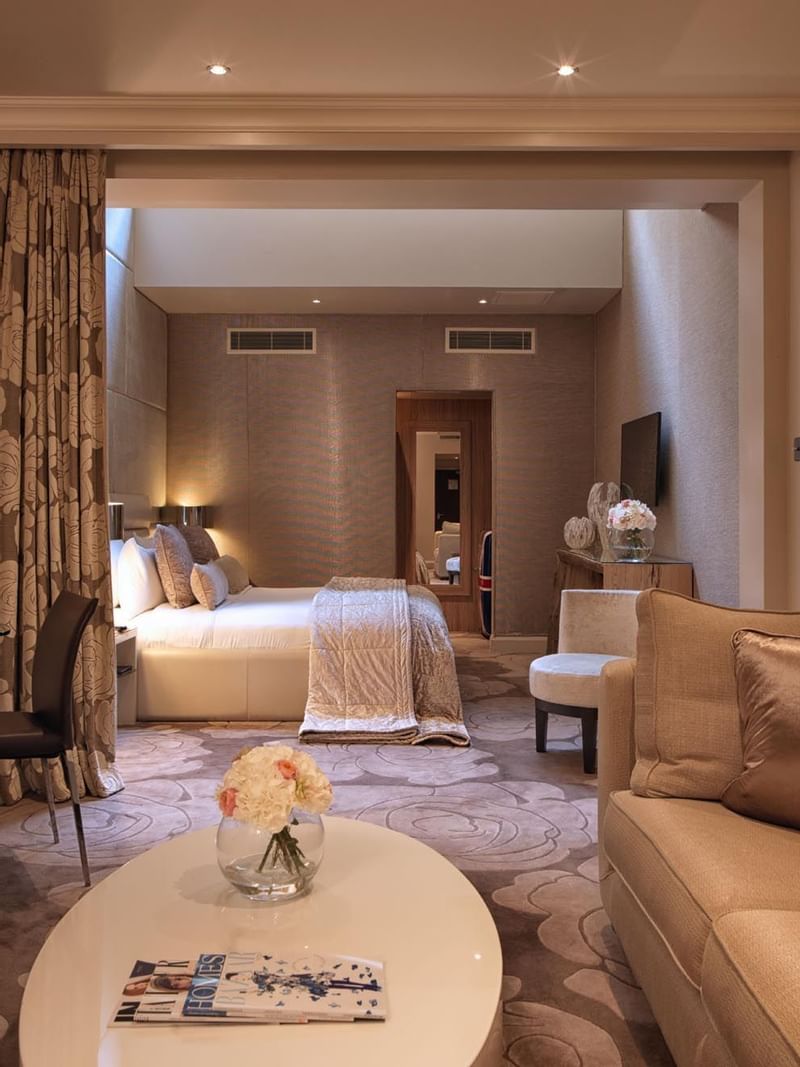 Interior of a lounge area at The May Fair Hotel London