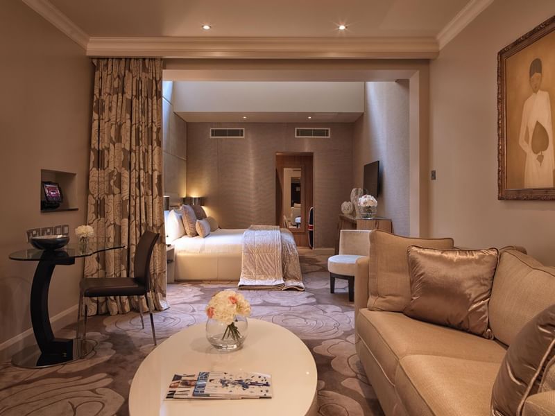 Interior of a lounge area at The May Fair Hotel London