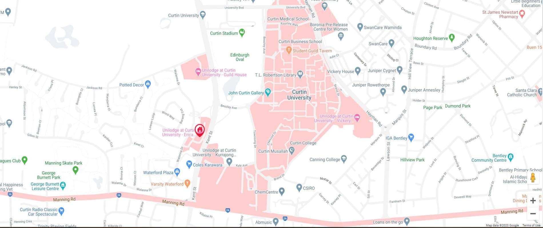 UniLodge at Curtin University - Erica Underwood House Map