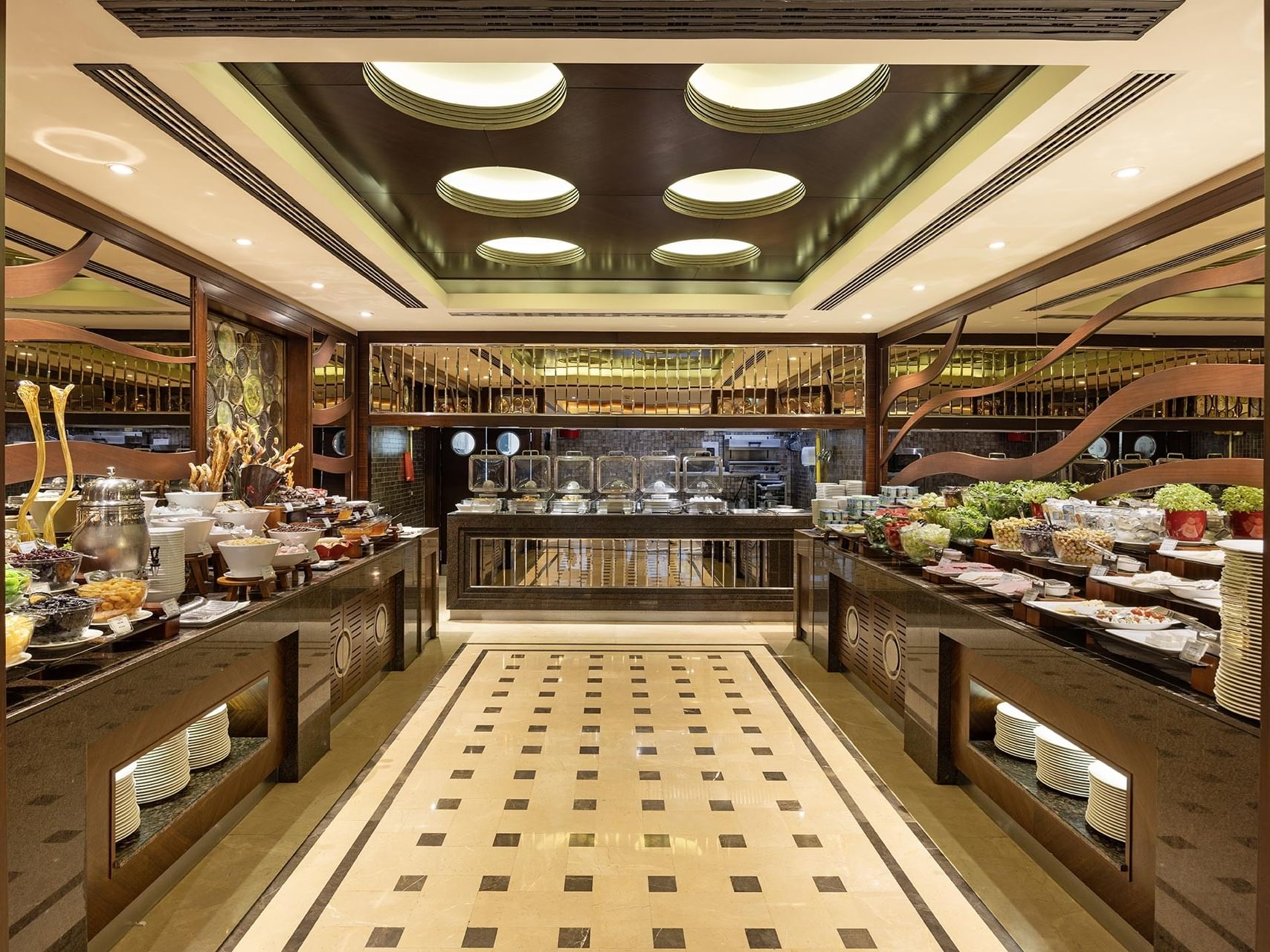 Interior of buffet area in Alesta Restaurant at Titanic City Taksim