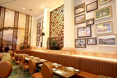 Palm Court Lobby Lounge dining area at Hanoi Daewoo Hotel