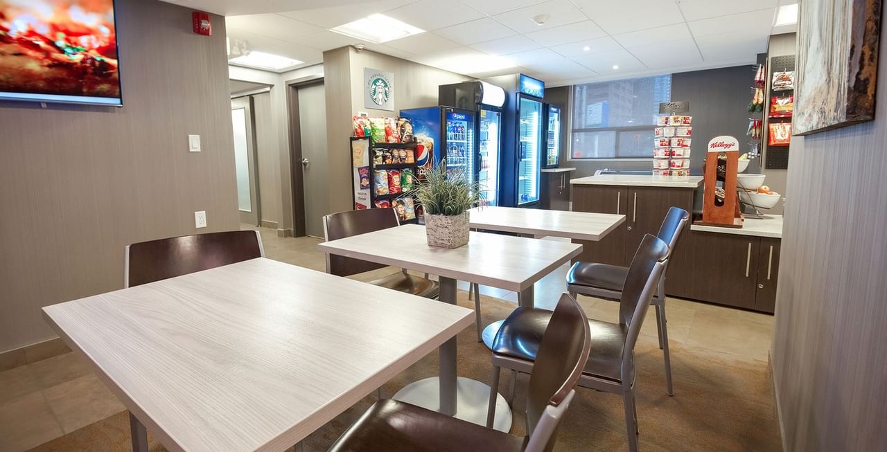 Hotel breakfast room and Sundries Shop