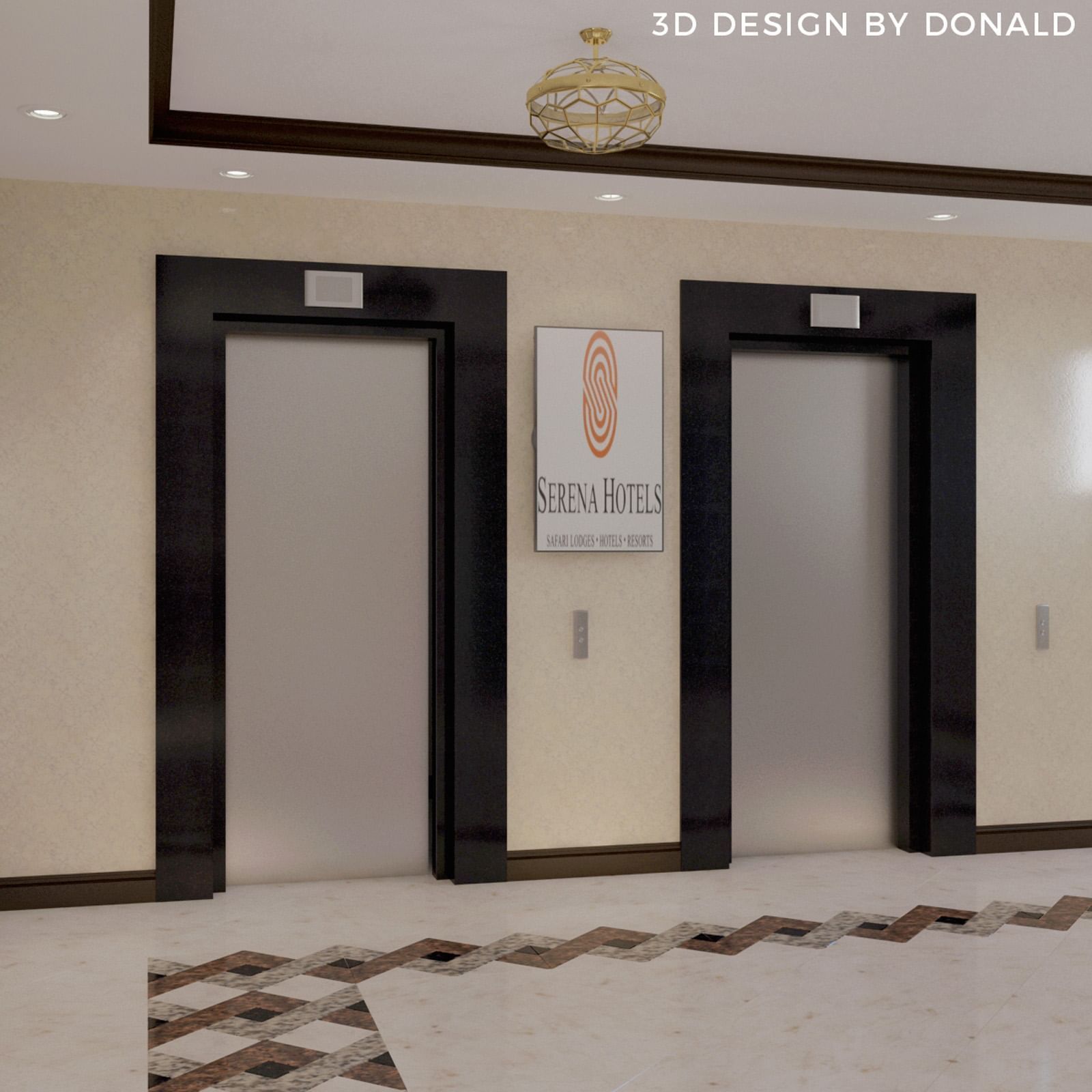 The Hotel Lobby Lift at Goma Serena Hotel