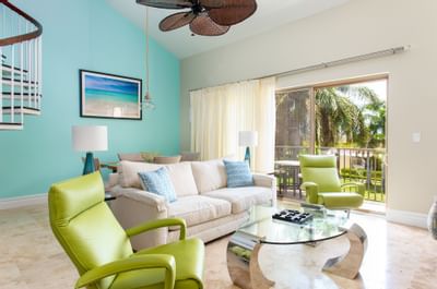 Living room at the guest room in The Somerset On Grace Bay