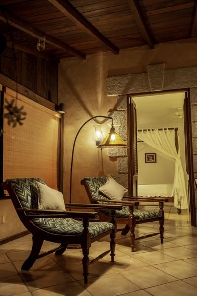 two chairs in luxury villa