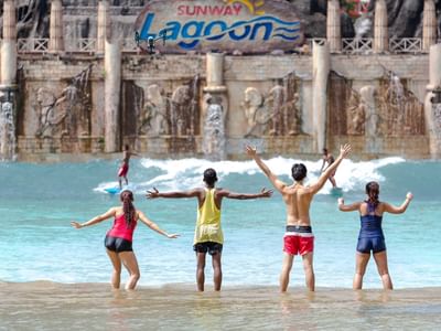 People enjoying at Sunway Lagoon Surf Beach