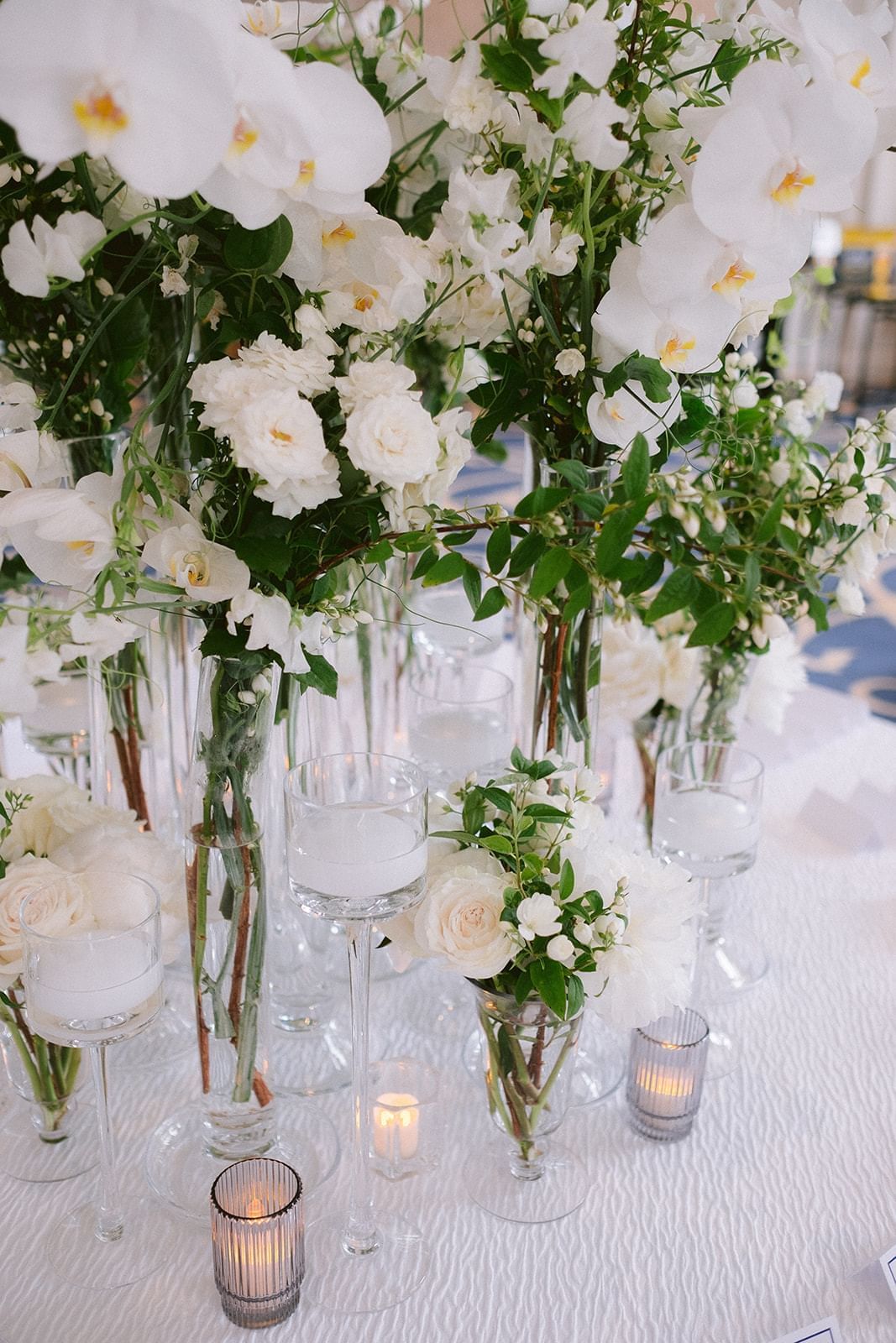 white floral arrangements