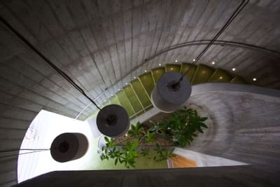 Interior Spiral Staircase at El Blok Hotel 