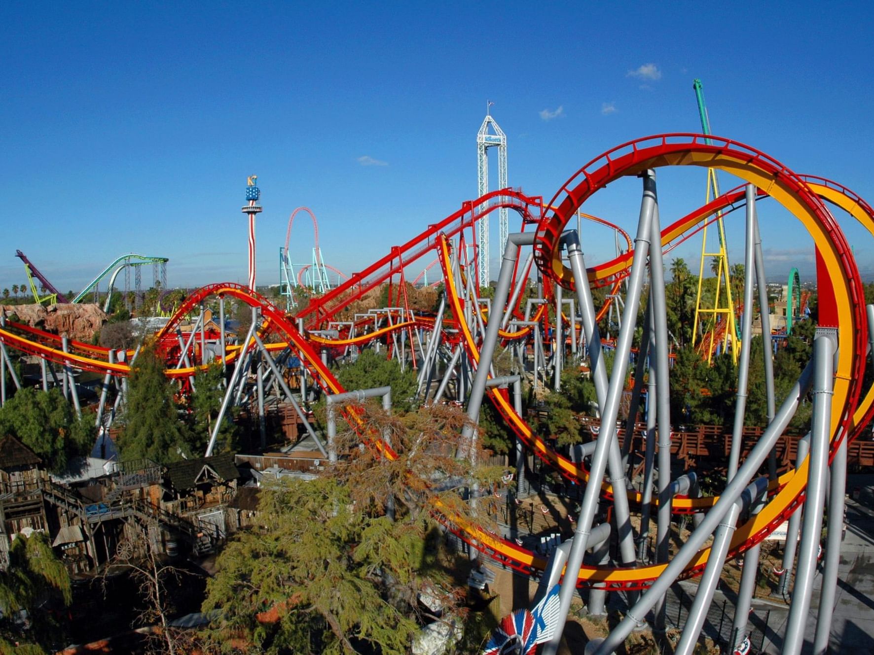 Exterior view of the Rollercoaster at Knott’s Berry Farm