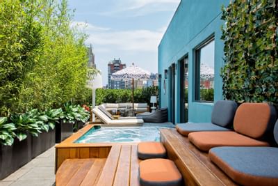 Jacuzzi on the Guesthouse terrace at Dream Downtown NYC