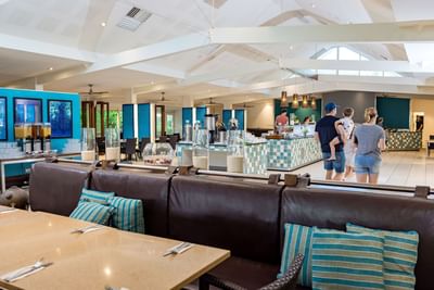 Shearwater Restaurant with family tables at Heron Island Resort