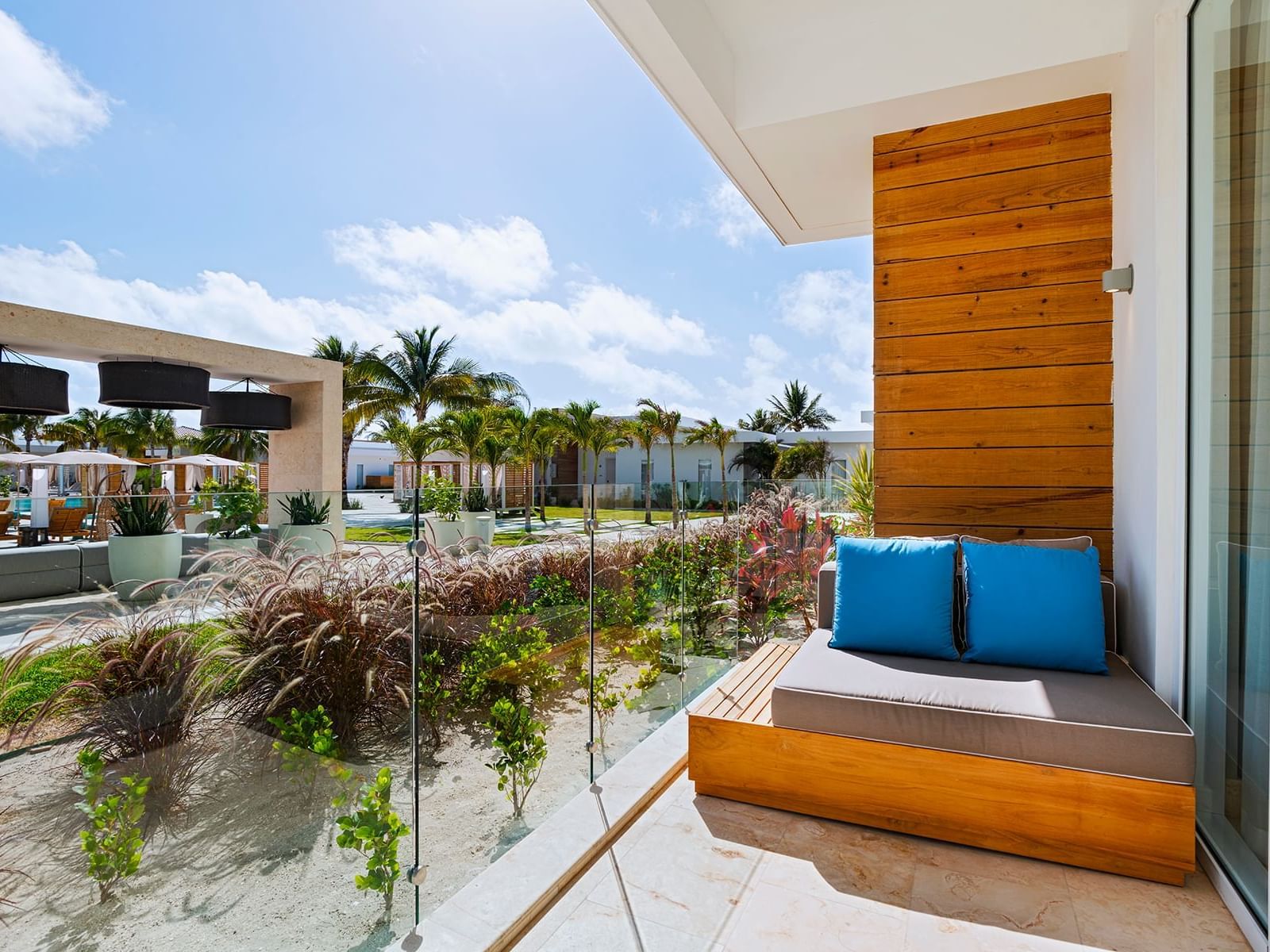 Outdoor balcony area in Resort View Vista Studio at Alaia Belize Autograph Collection