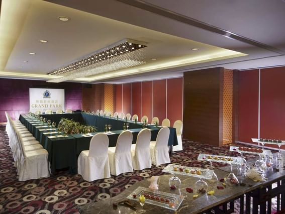 U-typed meeting room arrangement in a event room at Grand Park Wuxi