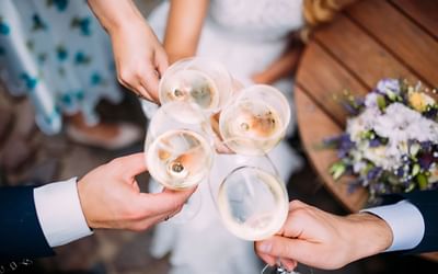 4 Group of people toasting champagne glasses at Hotel Weyanoke